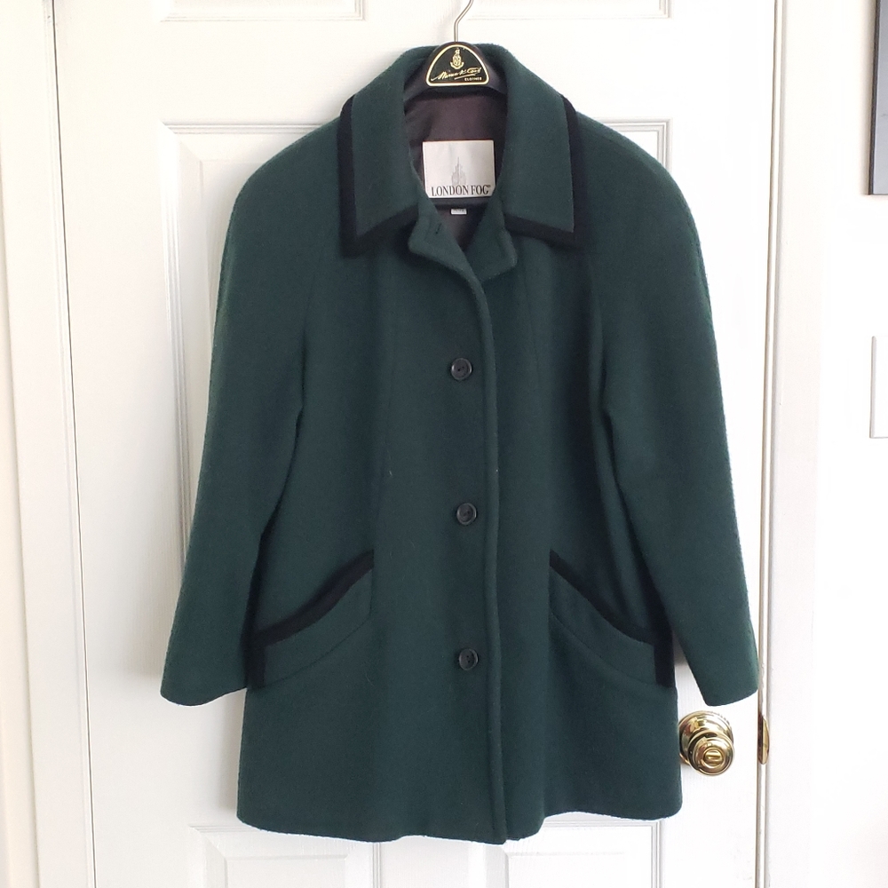 Vintage London Fog forest green overcoat